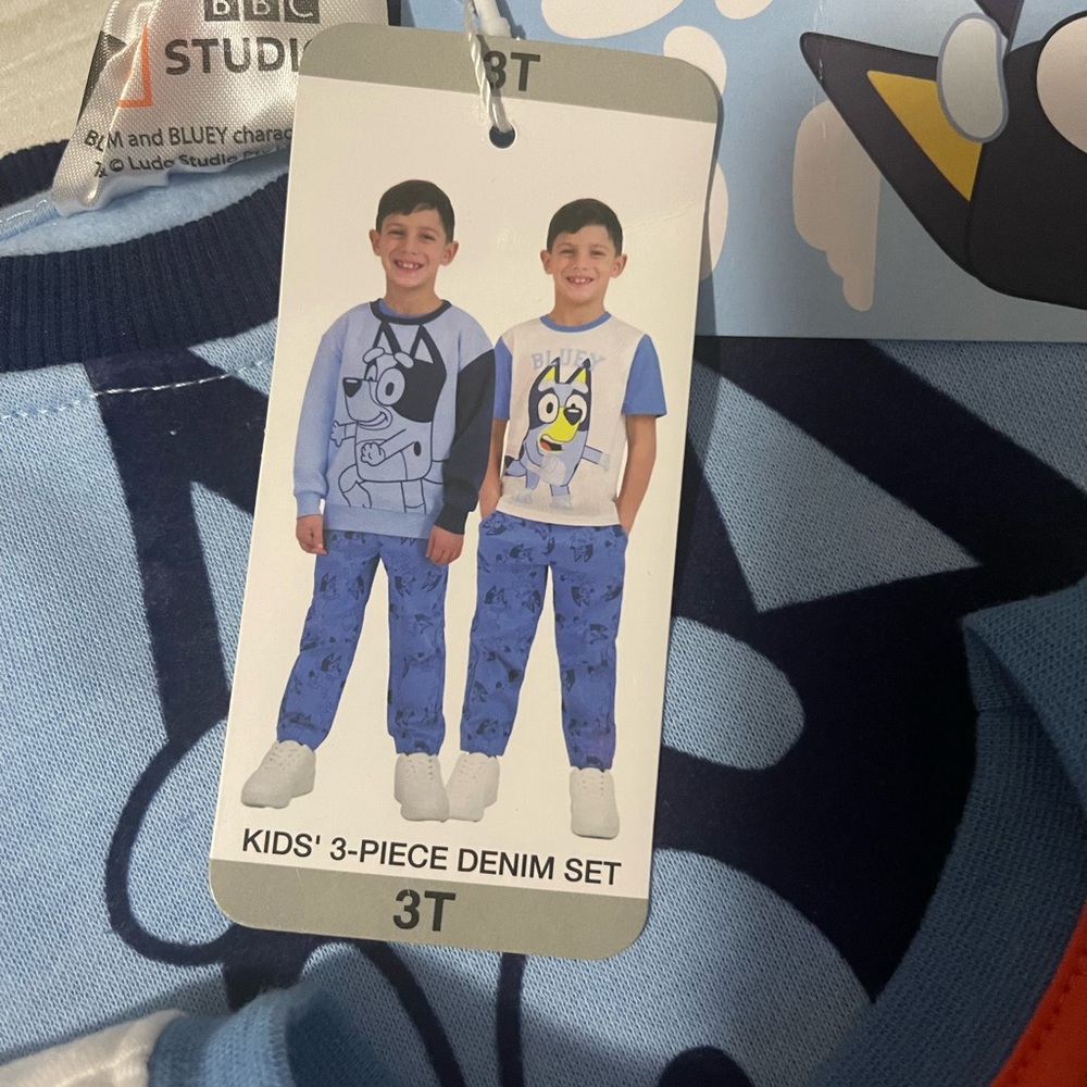 BLUEY -Kids' 3-Piece Matching Set in Light Blue